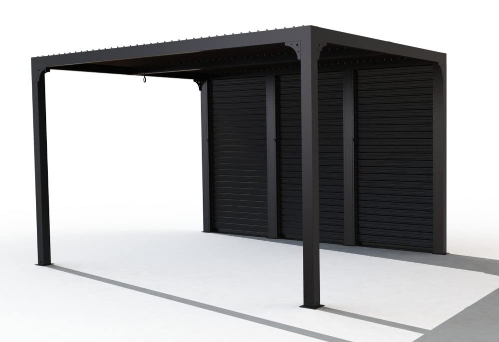 Pergola bioclimatique + ventelles alu Mobiles côté 3,60 m - 10,80 m2 - Alu