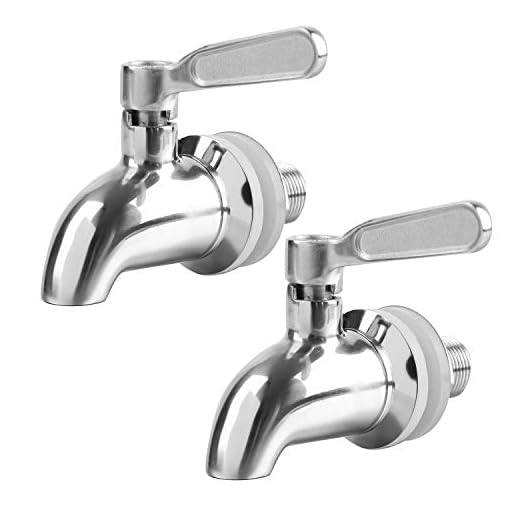 Bekith 2 Pack Beverage Dispenser Replacement Spigot, Stainless Steel Polished Finished Water Drink Dispenser Replacement Faucet