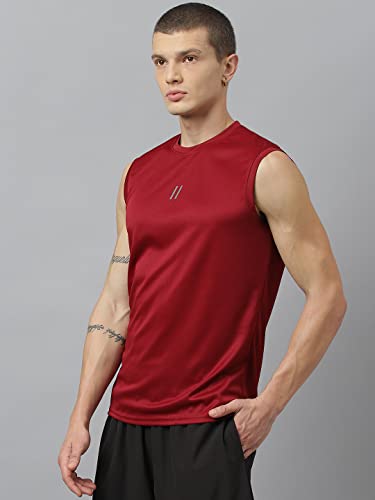 Image of ATICX Men's Polyester Sports Sleeveless T Shirt - Gym Vest, Workout Sando, Training Tank Top, Cut Sleeves Quick Dry Tee for Running, Swimming, Badminton, Fitness & Sports