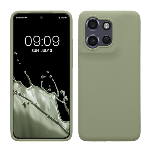kwmobile Handyhülle für Motorola Edge 60 Neo/Edge 50 Neo/ThinkPhone 25 Hülle - Case Silikon - Kabelloses Laden - Schutzhülle Cover in Graugrün