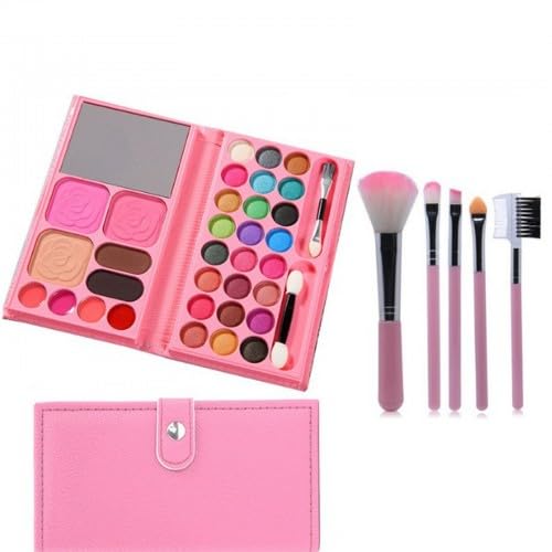 Gudalea Paleta de Maquillaje para Niños, Maquillaje para Niños, Regalo de Cumpleaños, Navidad para Niñas, Juego de Roles de Princesa, Halloween (color 33 + 5 Pinceles de Maquillaje)