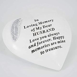 Special Husband Graveside Memorial Feather Heart Grave Plaque Ornament Decoration