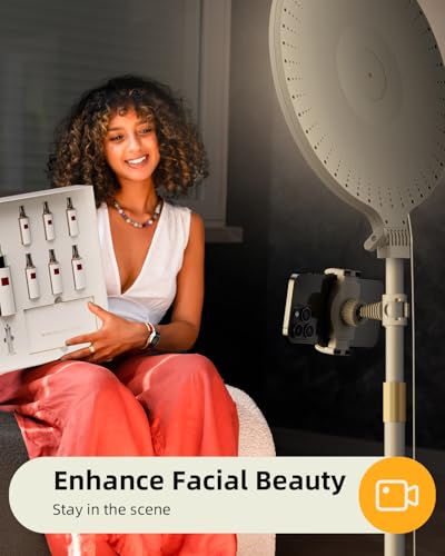Image of 10.5 inch Ring Light with Stand and Phone Holder, 69 inch Tripod for iPhone | with Light Professional Led Full Screen Ringlight for Video Recording /Make up /Streaming for YouTube, Tiktok (White)
