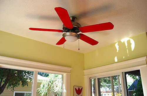 Fan Klinge Designs 6561 Deckenventilator Klinge, Bezüge, Rot, 5 Stück