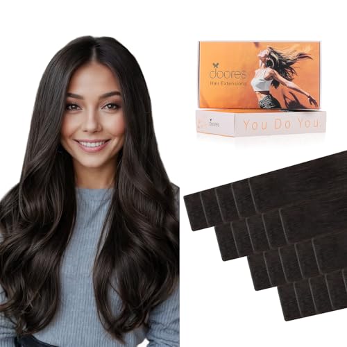 Image of DOORES Genius Tape in Hair Extensions Human Hair, 20 Inch 50g 20PCS