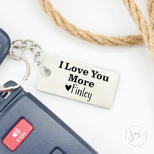 Sm Design I Love You More Gift Keychain Personalized Keychain For Boyfriend Keychain Personalized Key Chain Husband Gift Men'S Keychain Birthday Gift Love-You-More-Keychain thumb #1