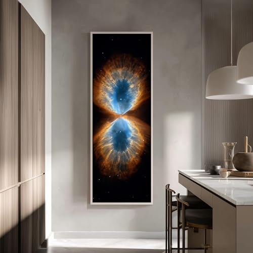 Tableau nébuleuse planétaire 20x60cm vertical sans cadre