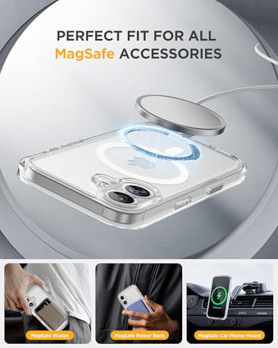 Image of Miracase for iPhone 17 Case with Privacy Screen Protector, Clear | Compatible with MagSafe, 360 Full Body Protection, Full Camera Protection, Military-Grade Shockproof Phone Case 6.3 inch