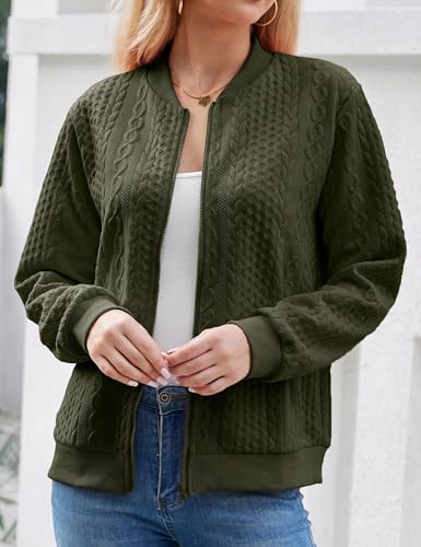 Image of Larmliss Women's Zip Up Cardigan Sweater Hoodies Long Sleeve Jacket Crewneck Casual Outerwear Spring Fall Trendy Coat Outfits
