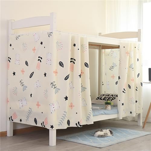 Treer Rideau Occultant pour Dessous de Lit Long, Rideau de Lit Mezzanine Anti-Poussière Occultant pour Lit Superposé ou Lit Cabane, Rideau Lit mi Hauteur (Feuille...