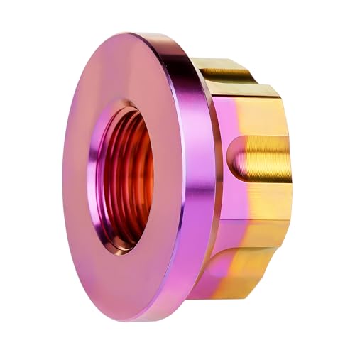Image of Titanium M6 M8 M10 M12 M14 M16 Flange Bolt Nut Bicycle Motorcycle Rear Axle Car Modification Accessories Pack of 6 (M16 Pitch 1.5mm, Purple Gold)