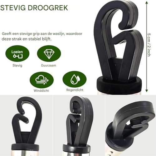 Support de linge pour jardin et pelouse avec poteaux de corde à linge de 220 cm de haut - 8