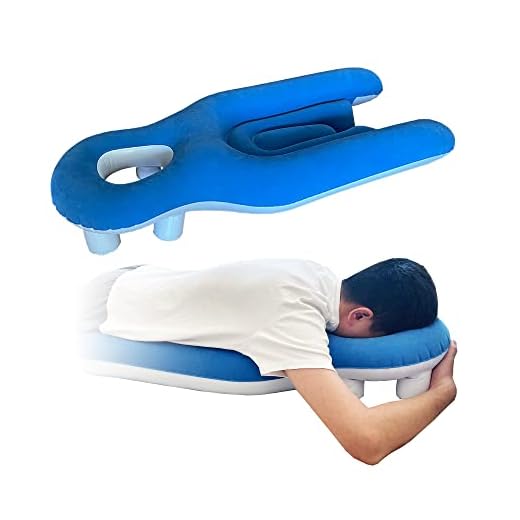 ZNALDP Face Down Pillow After Eye Surgery Prone Donut Pillow for Head Sleeping on Stomach Retinal Detachment Vitrectomy Recovery Equipment Face Support Breathe Easy Prone Cushion Pillow (Blue)