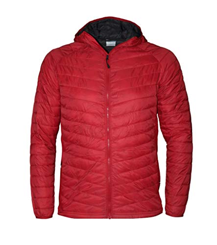Columbia Men's South Valley Hybrid Hooded Light Full Zip Insulated Jacket (Mountain Red, L)