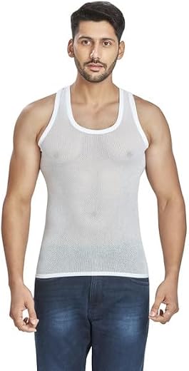 Poomex® Men's Cotton Net Vest (Pack of 3) ManCool-Net- Vest