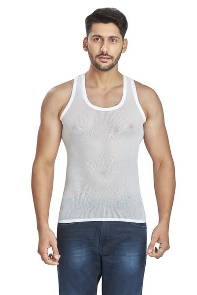 Poomex® Men's Cotton Net Vest (Pack of 3) ManCool-Net- Vest