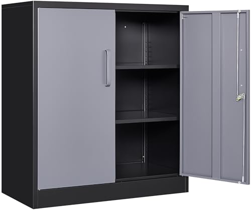 SISESOL Metal Storage Cabinet with Lock and Shelves