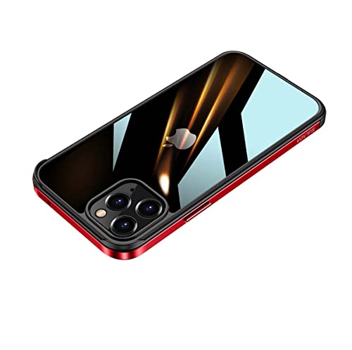 Carcasa Bumper Metal para iPhone 11 Pro Protección Plexiglass (rojo)