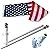 ALLIED FLAG American Flag and Pole Set - 3x5 US Flag and 5' Spinning Flag Pole, Durable for Outdoors - Made in USA