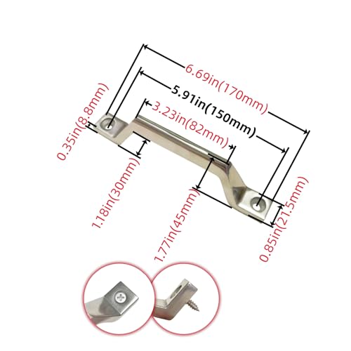 Image of Heavy Duty 304 Stainless Steel Door Handle, Metal Handle armrest bar, Suitable for Ships, RVs, chests of Drawers (Hole Centers: 5-7 /8in(150mm)-1PC)