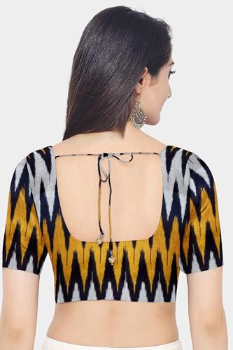 Image of Cotton Pochampally ikat unstitched blouse, Kurthi, long frock fabric material for women (1 meter, 2 meters & 3 meters)