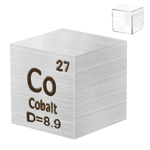 Image of 0.39 inch Cobalt Metal Element Cube 10MM Density Cubes 99.95% High Purity, Periodic Table of Elements Collection for Element Collections Hobbies, Pure Cobalt Cube(Co 0.39 Inch)