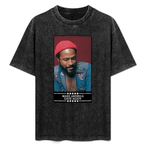 Photo de Marvin Gaye Make America Gaye Again Men's Black Graphic Unisex Tee T-Shirt Black S