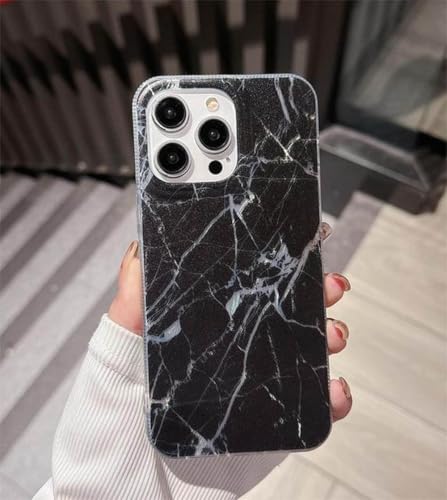 Coque iPhone 14 Plus silicone souple bumper antichoc motif marbre noir de qualité