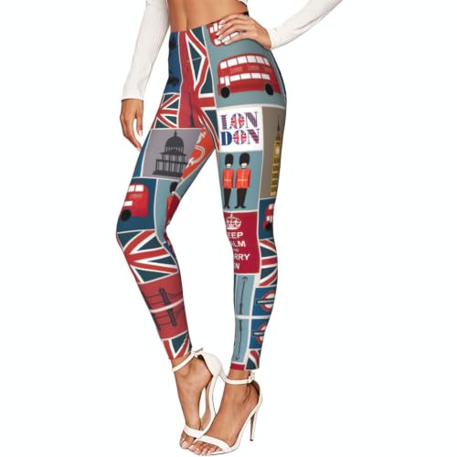 Leggings de compresión premium con símbolos de Inglaterra de tacto suave