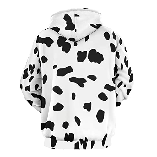 Bagea-Ka Dalmatian Dog Print Unisex Hoodie Sweatshirt Pullover with Pockets 3D Print for Men Women2