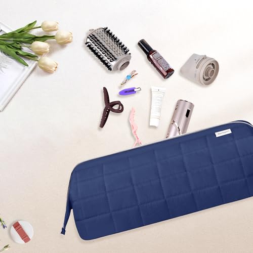 KarSyon Hair Tools Travel Bag Organizer for Dyson Airwrap Case Holder Shark Hair Dryer Flex Style Airstraight Brush Revlon Attachments Carrying Case Flat Curling Iron Bags (Blue) by KarSyon - Image 4