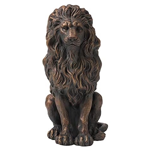 glitzhome GH20387 Guardian Standing Lion Outdoor Statue Cover