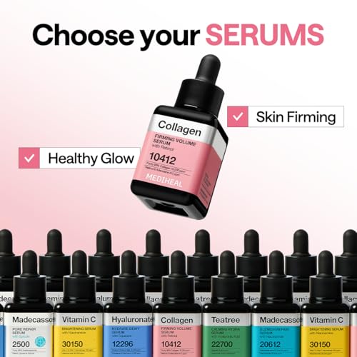 Image of MEDIHEAL Collagen Firming Volume Serum with Retinol, Face Serum for Korean Glass Skin Look with 98% Low Molecular Collagen & Retinol, Anti-Wrinkle, Pore Care, Skin Firming, Elasticity Boost, Long-Lasting Hydration Facial Serum (40ml)