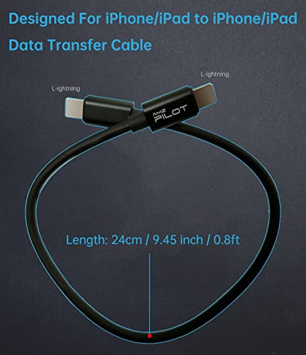 Amzpilot Compatible For Iphone To Iphone Transfer Cable Male To Male Data Migration, Ios 14 To 8 Pin Otg Cable Sync Photo/Video Wired Cord, For Iphone 13/12 Mini/Pro Max/11/Xs/Xr/X/8 Series - 0.8Ft #TOP2