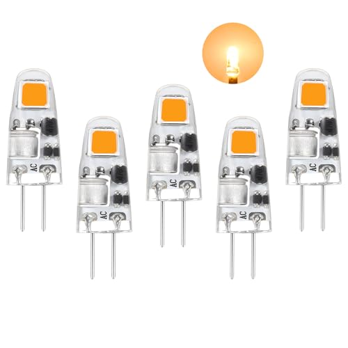 I-SHUNFA G4 LED Lampen Warmwei&szlig; 2700K,AC/DC 12V Led Leuchtmittel g4,0.5W ersetzt f&uuml;r 5W-10W Halogenlampen,90LM Nicht Dimmbar,Energie Sparen LED Mini Gl&uuml;hbirnen,Kein Flackern,5er pack
