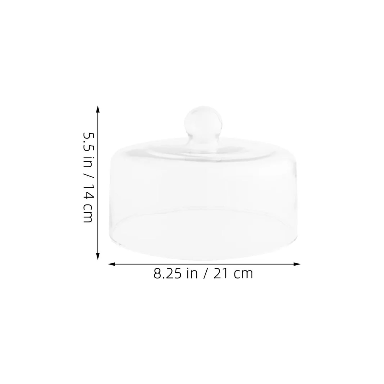 Générique Dôme et assiette à gâteau rond en verre de 21 cm