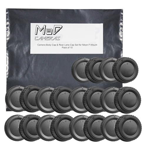 MaD F Mount Body Cap Cover & Rear Lens Cap para Nikon D3500 D3400 D3300 D3200 D5000 D5100 D5200 D5300 D5500 D5600 D7000 D7100 D7200 D7700 D7100 D7200 D7700 500 D. 850 D800 D810 D780 D750 D610 D500