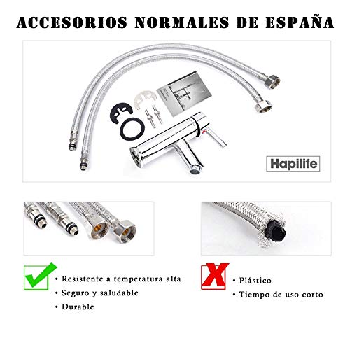 Hapilife-Grifo-Monomando-Lavabo-de-Laton-Cromo-con-Aireador-Agua-Fria-y-Caliente-Grifo-Lavabo-con-Mangueras-38-10-Anos-Garantia