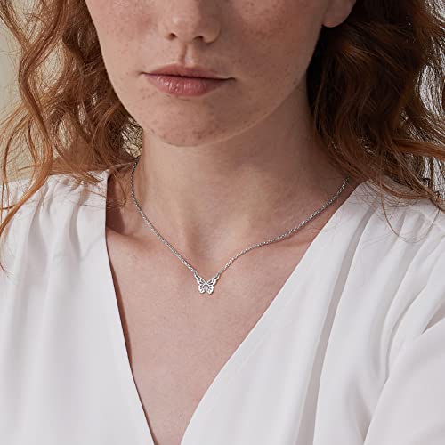 ChicSilver 925 Sterling Silver Butterfly Necklace Dainty Cute Butterfly Pendant Necklace for Women Minimalist Everyday Jewelry Christmas Gift3