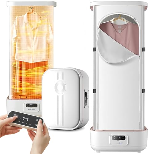 Armario de Vapor 900W,Secadora Ropa/Planchadora Automática Vapor para Eliminación-Arrugas,Sincronización Inteligente,Cuidado Automático de La Ropa,Secadora de Ropa Plegable para el Hogar,220V