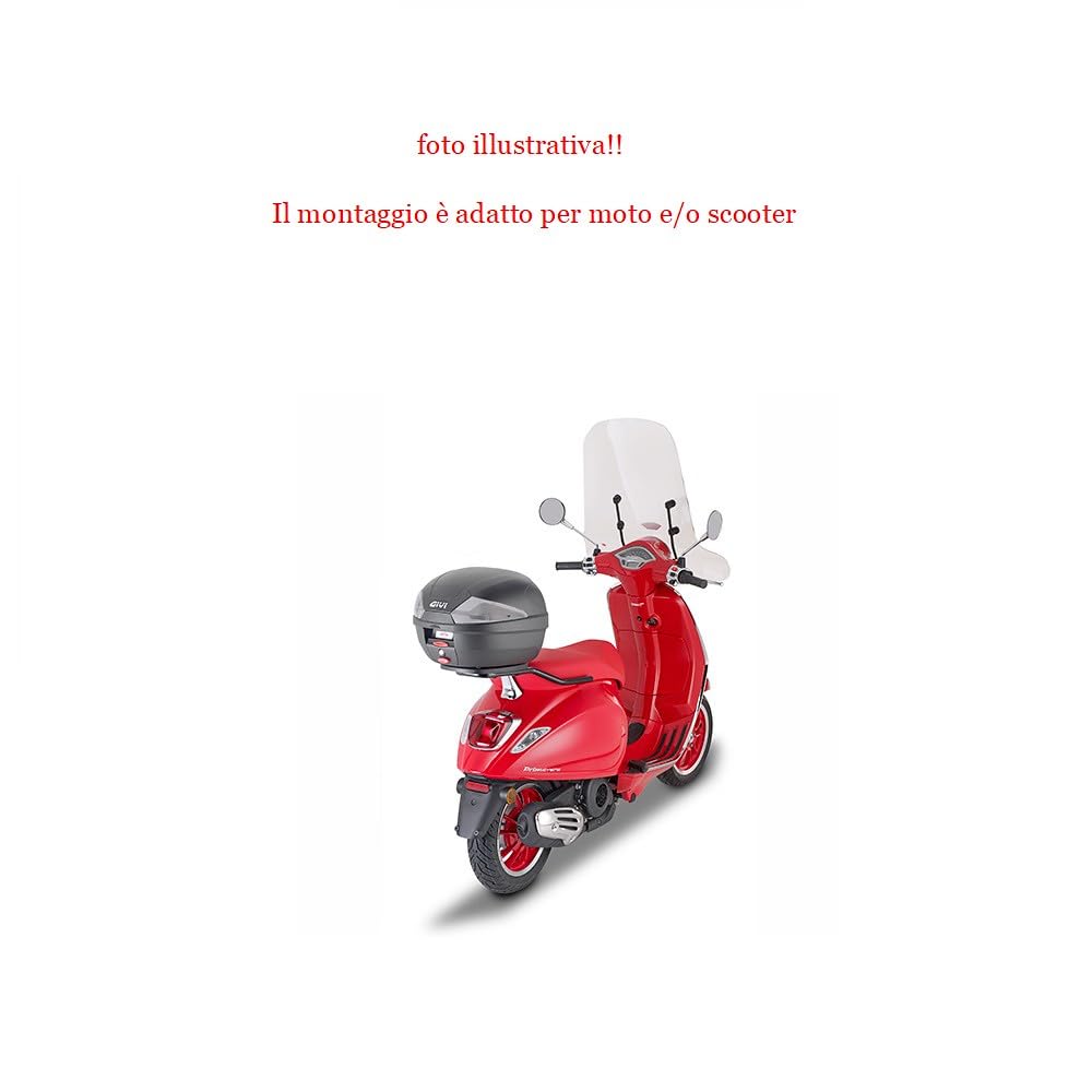 COMPATIBILE CON KYMCO AGILITY 125 R16 + BAULETTO VALIGIA BAULE B29NT2 TECH+PIASTRA GIVI PER 1 CASCO INTEGRALE O JET 29LT INSERTI TRASPARENTI PER MOTO-SCOOTER CON PORTAPACCHI POSTERIORE