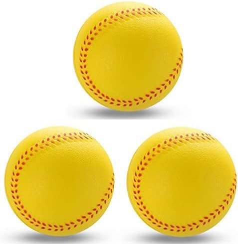 ソフトボール 野球 やわらかい 練習用 2号球 やわらかソフトボール 学校 体育 イエロー 9cm 3個セット