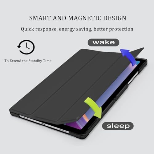 Image of ProElite Cover for Samsung Galaxy Tab A11 Plus 11 inch Case Cover, Smart Flip Case Cover for Samsung Galaxy Tab A11+ 11 inch Translucent Back with Stylus Pen, Flowers