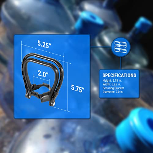 TERA PUMP TRDWH003 [ 2-Pack, Black ] Stable Ergonomic 5 Gal Drinking Water Bottle Handle, No More Tilting Heavy Water Jugs