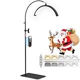 MEIAOELEC Half Moon Light for Lash Tech, Flexible Lash Lamp with Phone Holder for Eyelash Nail Art Tattoos Skincare, LED Floor Lamp Esthetician Light with 5 Color Temperatures & Brightness Setting