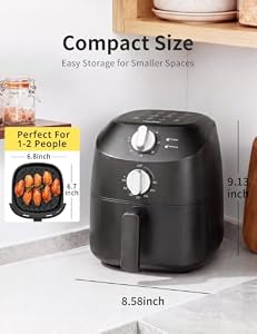 COMFEE' Compact 2.1-Quart Mini Air Fryer for Small Kitchens, Black — photo 6 of 6