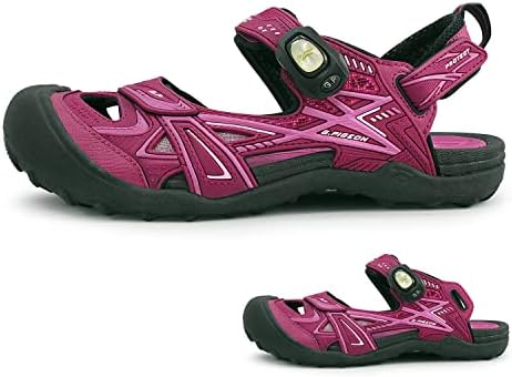 Gold Pigeon Shoes GP Toe Guard Closed Toe Sandals: 3842 Burgundy, Women Size 7-7.5 / Big Kid Size 6-6.5 (3842-blk-37) | Image 1