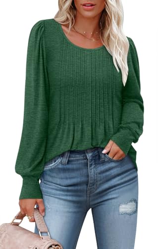 BETTE BOUTIK Long Sleeve Shirts for Women Fall Tops Dressy Blouses Crewneck Tunic Tops for Leggings S-3XL