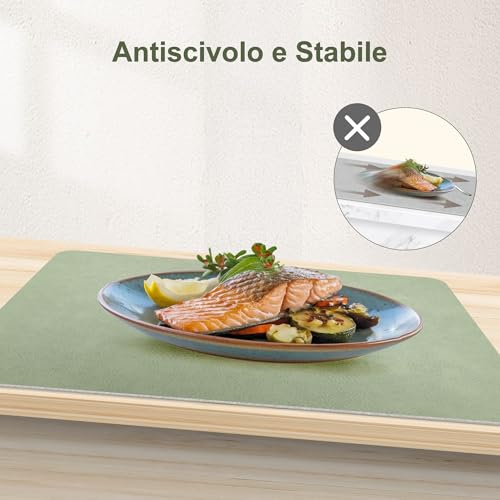 KitchenBoss Tovagliette Americane Lavabili e Sottobicchieri: Tovagliette Colazione Bifacciale Antiscivolo Resistenti, Set di 6 Tovaglietta con Rettangolare 43x30cm - immagine 6