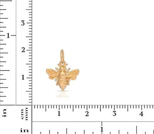 Honeybee Bumble Bee Charm 24Kt Gold Plated Sterling Silver 14x12mm with Soldered Jump Ring - 1pc (4329)/1